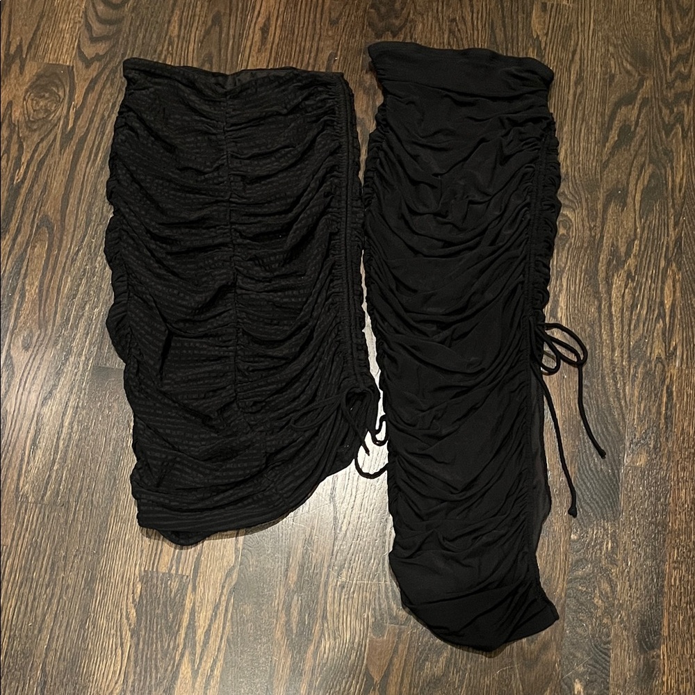 Skirt Bundle Elegant Black Ruched Skirt Set